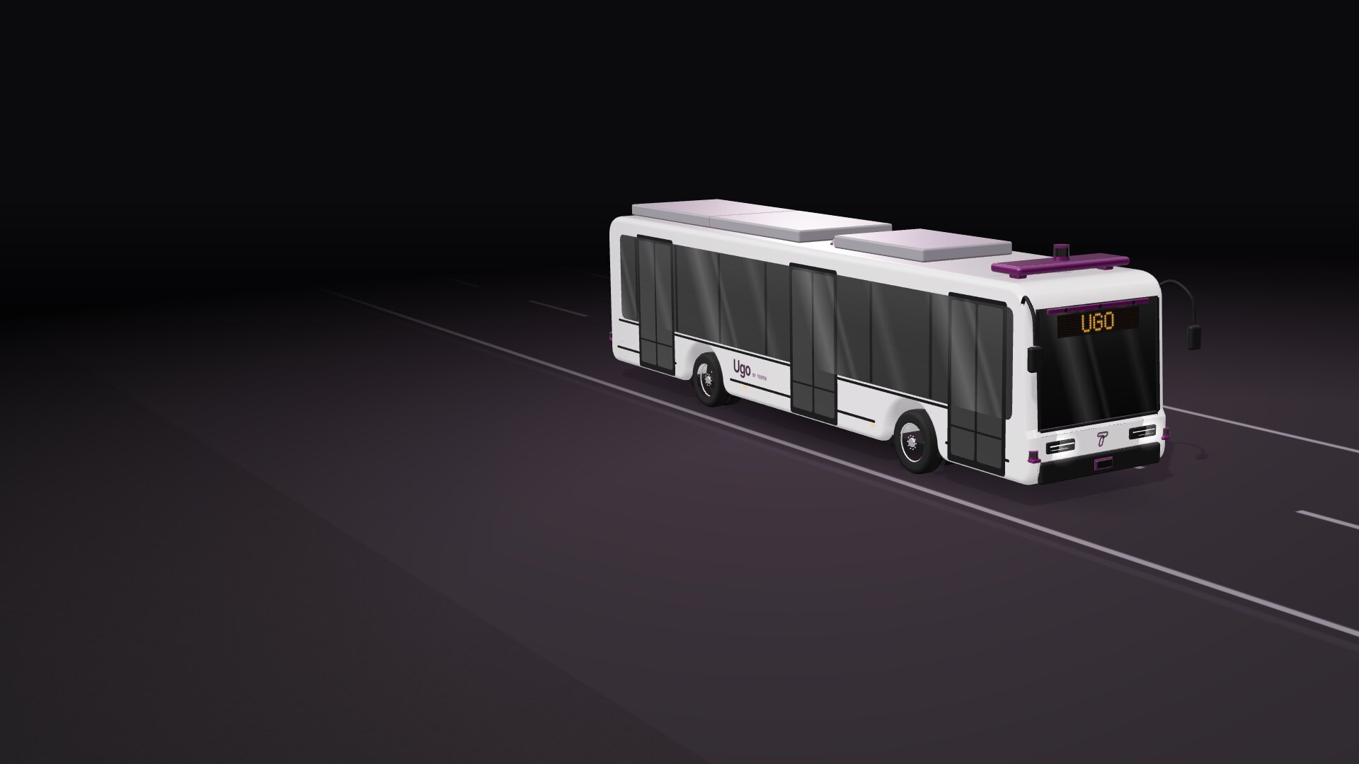 Concept render of a city bus fitted with the violet Ugo sensor kit